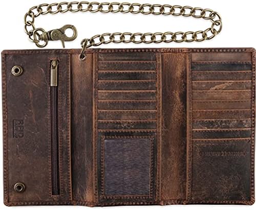 Fuzzy Leopard Tri-fold Bikers Wallet with 16